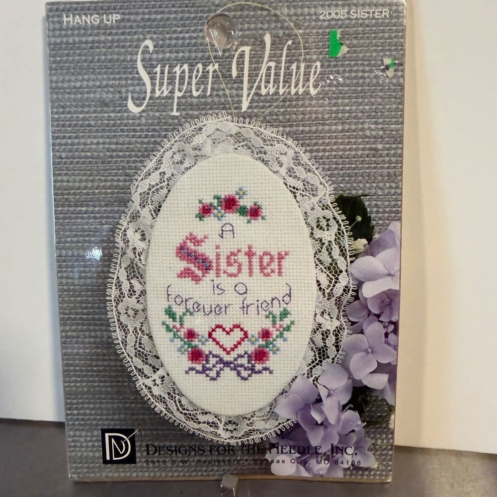 Designs For The Needle Sister Friend Cross Stitch Ornament Kit 2005 Hangups New